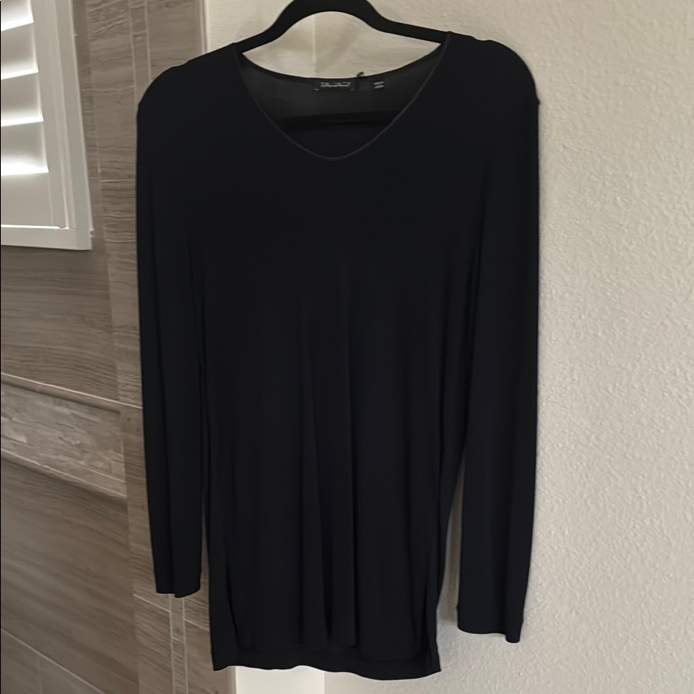 Tahari Midnight Black V-Neck long sleeve top